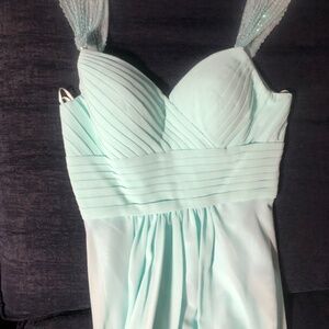 Light blue floor length ball gown small